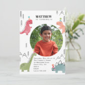 Dino Party Einladung (Stehend Vorderseite)