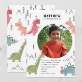 Dino Party Einladung (Vorne/Hinten)