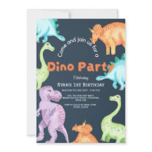 Dino-Party-Einladung für Jungen und Mädchen