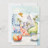 Dino Party Einladung zum Geburtstag - Individuelle (Rückseite)