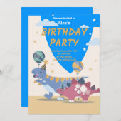 Dino-Party Einladungen: Spaß & Easy Scrip Einladung (Vorne/Hinten)