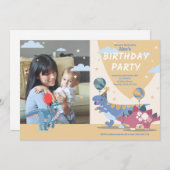 Dino-Party Einladungen: Spaß & Easy Scrip Einladung (Vorne/Hinten)