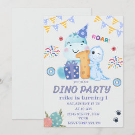 Dino Party erster Geburtstag niedlichen Dinosaurie Einladung