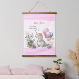 Dino Party Giro del Malcantone Wandteppich Mit Holzrahmen