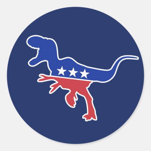 Dino-Party-Logo Runder Aufkleber (Vorderseite)