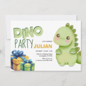 Dino Party Niedlich Dinosaur Geburtstag Einladung (Vorderseite)