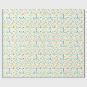 Dino Party Niedlich Dinosaur Geburtstag Name & Alt Geschenkpapier (Flach)