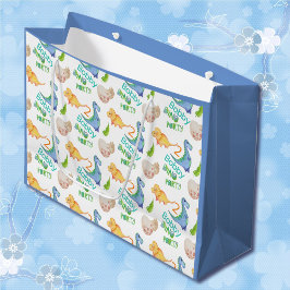 Dino Party Niedlich Dinosaur Geburtstag Name & Alt Große Geschenktüte