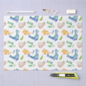 Dino Party Niedlich Dinosaur Geburtstag Name & Alt Seidenpapier (Handwerk)