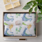 Dino Party Niedlich Dinosaur Geburtstag Name & Alt Seidenpapier (Geschenk)