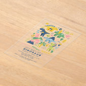 Dino Party Niedlich Moderne Dinosaurier Vierten Ge Acryleinladungen (Ablage )