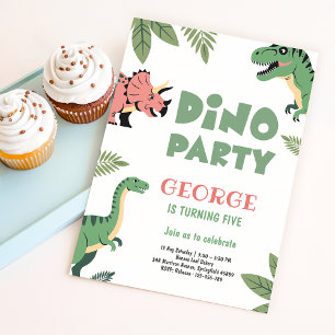 Dino Party Süßer Dinosaurier 5. Geburtstagsfeier Einladung