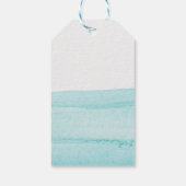 Dino Party Watercolor Boy Blue Birthday Geschenkanhänger (Rückseite)