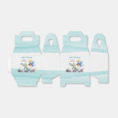 Dino Party Watercolor Boy Blue Birthday Geschenkschachtel (Ungefaltet)