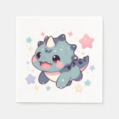 Dino Pastel Dinosaur Babydusche Serviette (Vorderseite)