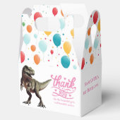 Dino Pink Girl Favor Box Geschenkschachtel (Geöffnet)
