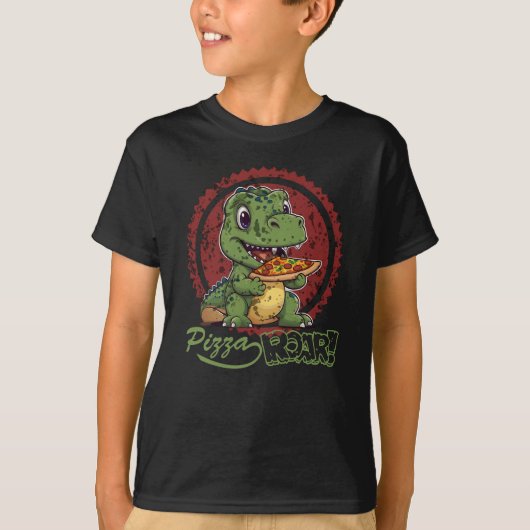 Dino Pizza Roar T-Shirt (Vorderseite)