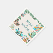 Dino Pool Party Geburtstag Einladung Serviette (Ecke)