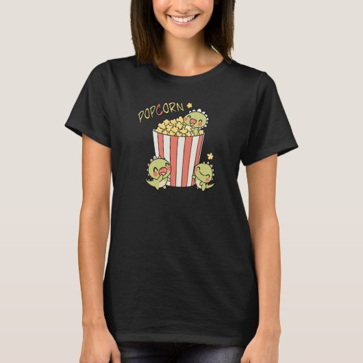 Dino Popcorn Party T-Shirt (Vorderseite)