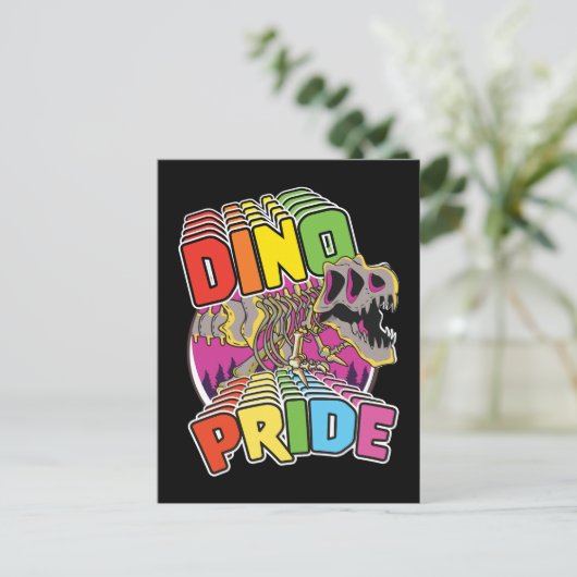 Dino-Pride-Logo Einladungspostkarte (Stehend Vorderseite)