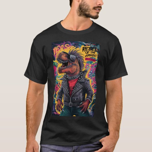 Dino Punk Rebel T-Shirt (Vorderseite)