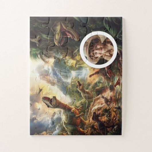 Dino Puzzle Customizable T-Rex Birthday Gift Boys (Vertikal)