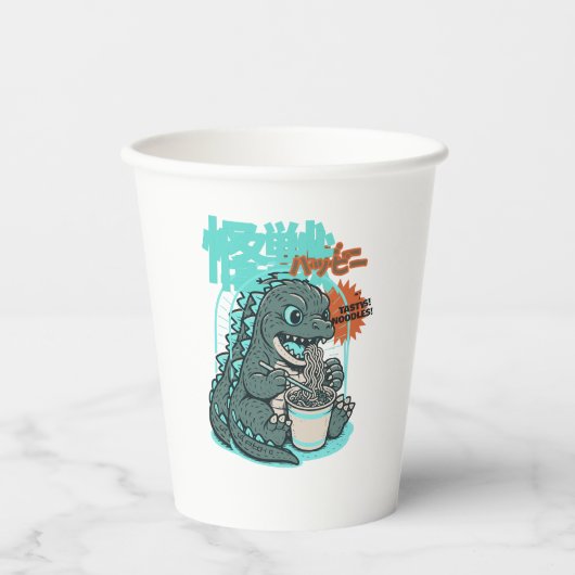 Dino Ramen Pappbecher (Vorderseite)