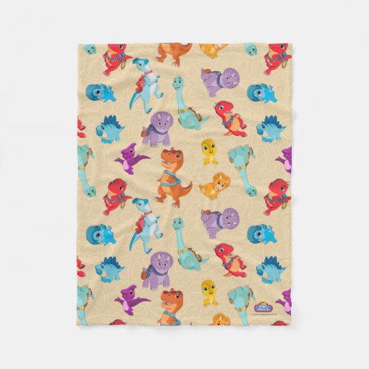 Dino Ranch | Ein Dinosaurier-Abenteuermuster Fleecedecke (Vorderseite)