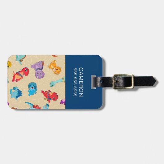 Dino Ranch | Ein Dinosaurier-Abenteuermuster Gepäckanhänger (Vorderseite horizontal)