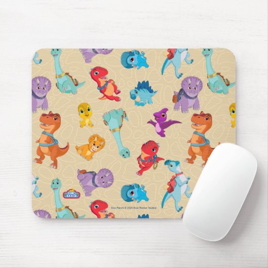 Dino Ranch | Ein Dinosaurier-Abenteuermuster Mousepad (Mit Mouse)