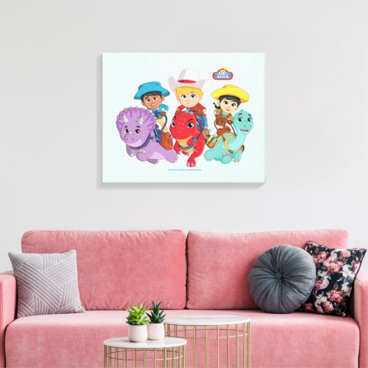 Dino Ranch Friends Design Leinwanddruck (Insitu (Wohnzimmer))