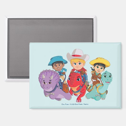 Dino Ranch Friends Design Magnet (Vorderseite/Rückseite)