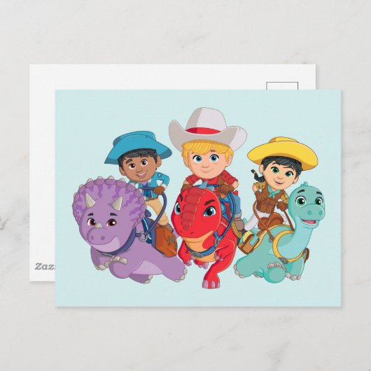 Dino Ranch Friends Design Postkarte (Vorne/Hinten)