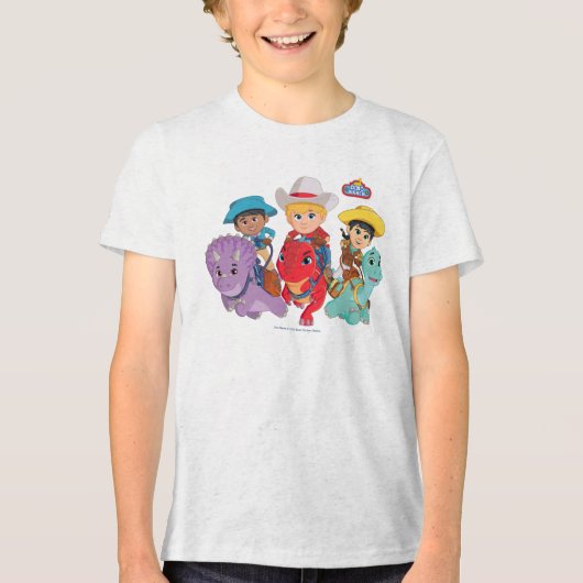 Dino Ranch Friends Design Tri-Blend Shirt (Vorderseite)