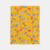 Dino Ranch Muster in Gelb Fleecedecke (Vorderseite)