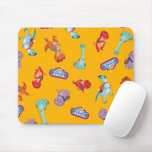 Dino Ranch Muster in Gelb Mousepad (Mit Mouse)