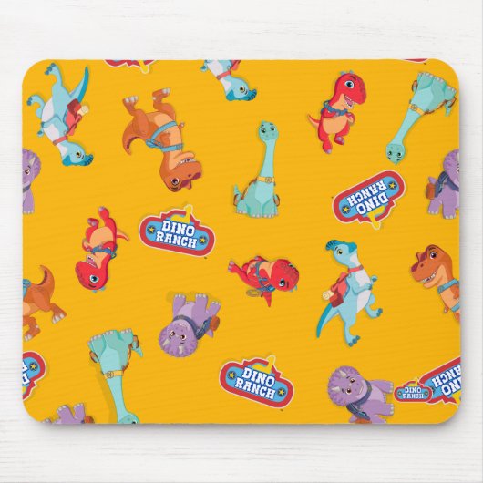 Dino Ranch Muster in Gelb Mousepad (Vorne)