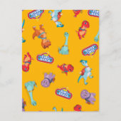 Dino Ranch Muster in Gelb Postkarte (Vorderseite)