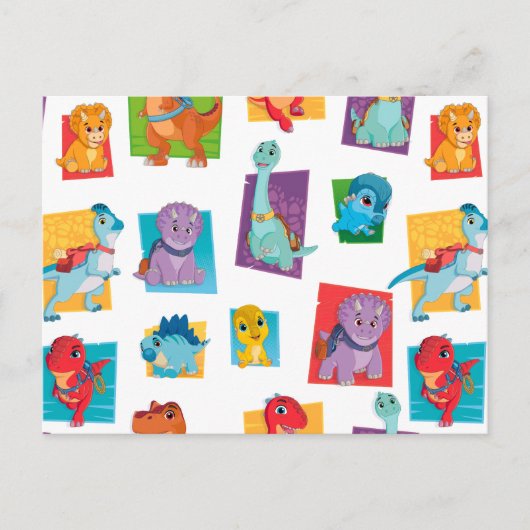 Dino Ranch Pattern Postkarte (Vorderseite)