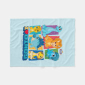 Dino Ranch | Spaß und farbenfrohe Dinosaurier Fleecedecke (Vorderseite (Horizontal))