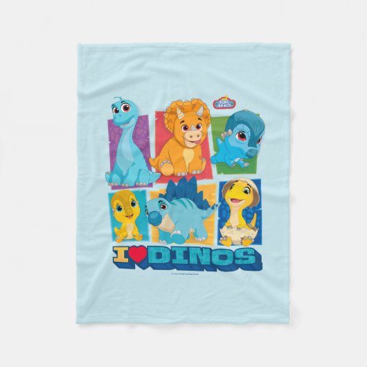Dino Ranch | Spaß und farbenfrohe Dinosaurier Fleecedecke (Vorderseite)