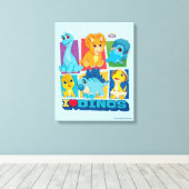 Dino Ranch | Spaß und farbenfrohe Dinosaurier Leinwanddruck (Insitu (Holzboden))