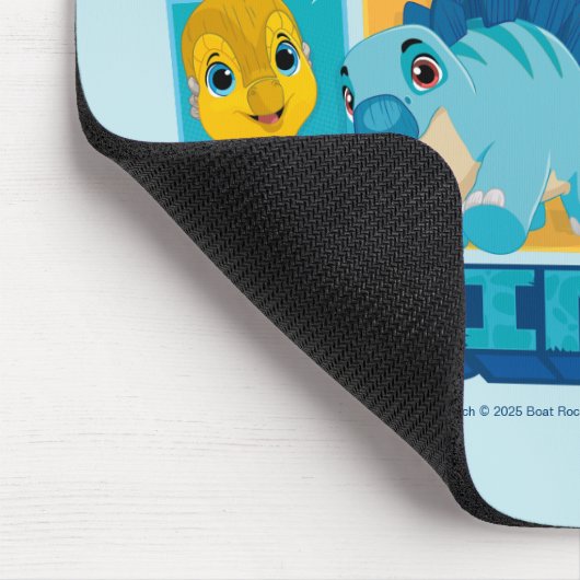 Dino Ranch | Spaß und farbenfrohe Dinosaurier Mousepad (Ecke)