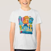 Dino Ranch | Spaß und farbenfrohe Dinosaurier Tri-Blend Shirt (Vorderseite)