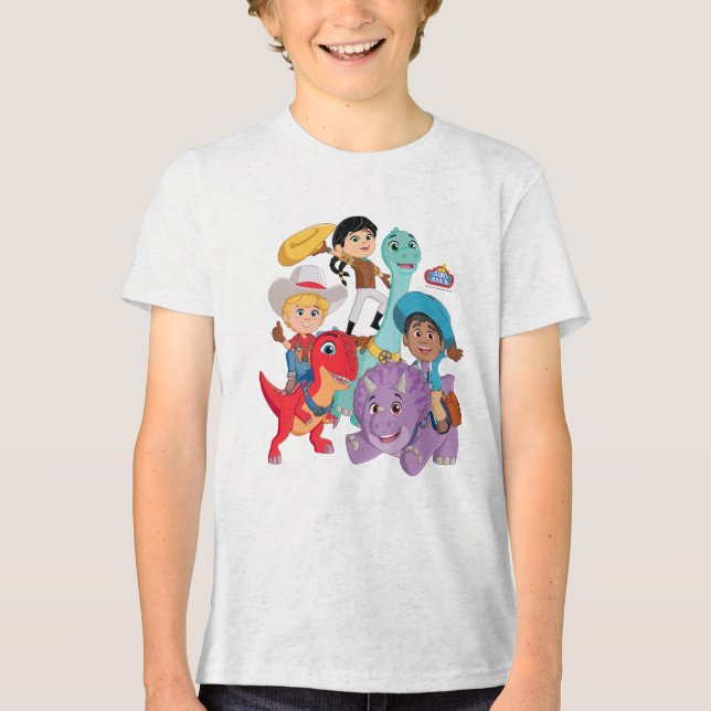 Dino Ranch Yee Haw! Tri-Blend Shirt (Vorderseite)