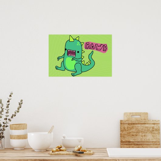Dino Rawr Poster (Küche)