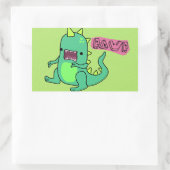 Dino Rawr Rechteckiger Aufkleber (Tasche)