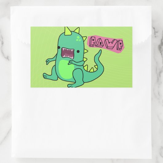 Dino Rawr Rechteckiger Aufkleber (Tasche)