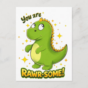 Dino RAWR-SOME Charme Postkarte