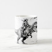 Dino-reitender Cowboy Kaffeetasse (Mittel)